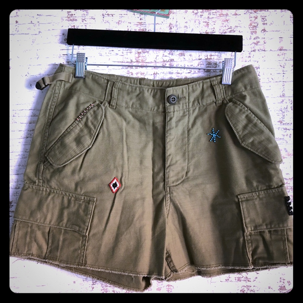Denim & Supply Cargo Shorts Beaded Design Size 29